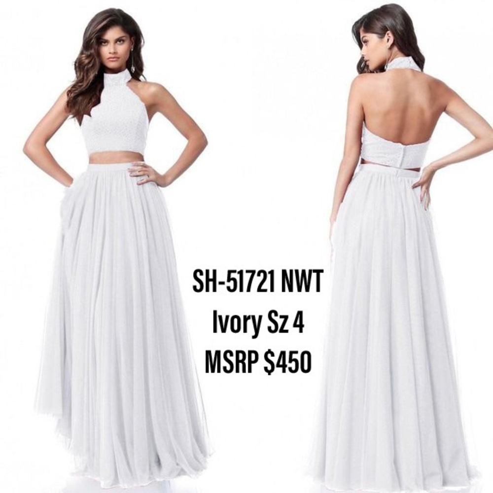 Sherri Hill Sz 4 White 2-Pc Gown NWT